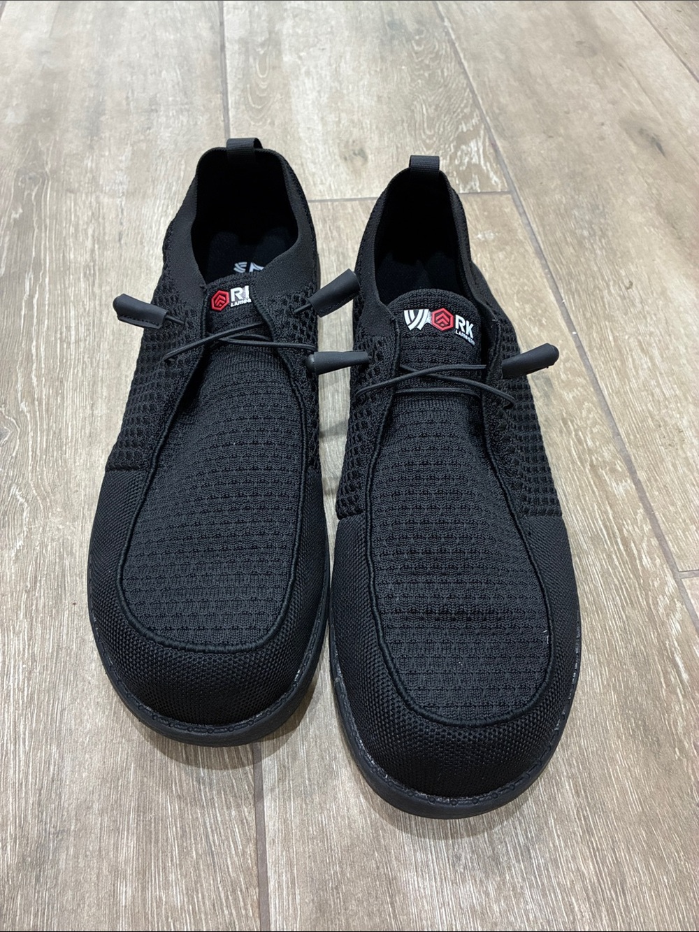 Steel Toe Work-Ready Black Slip-On Knit Sneakers